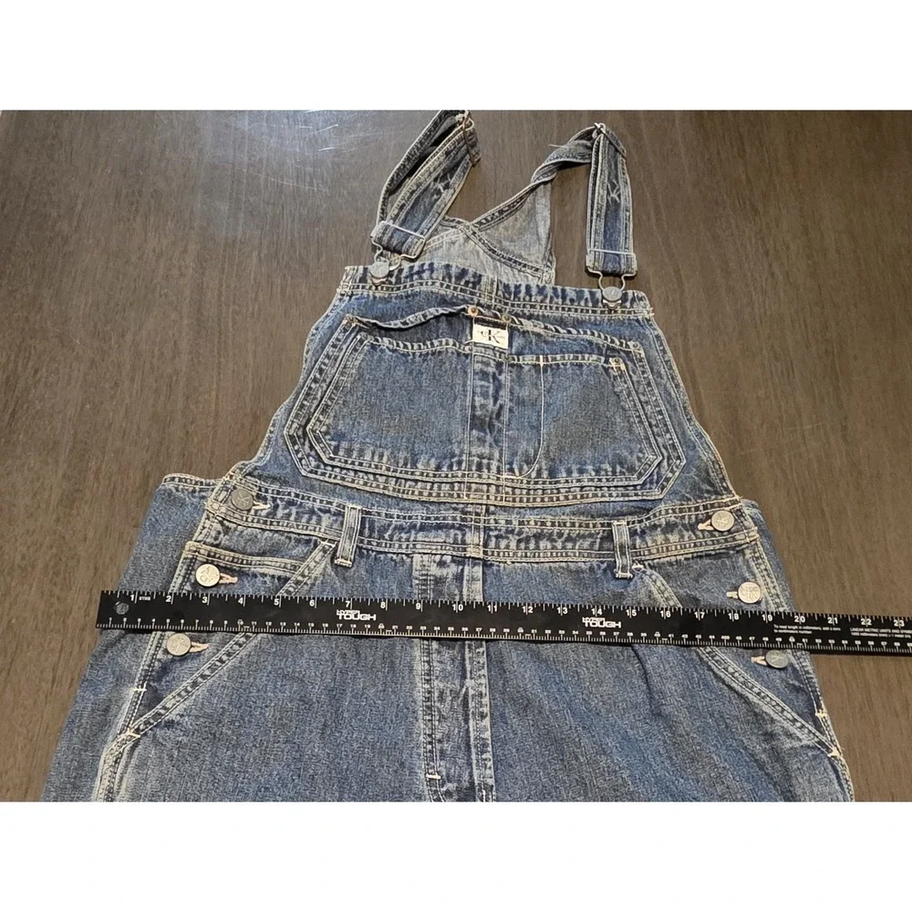 Vintage Calvin Klein Bib Overalls Mens Large Medium Wash Denim 90s Y2K